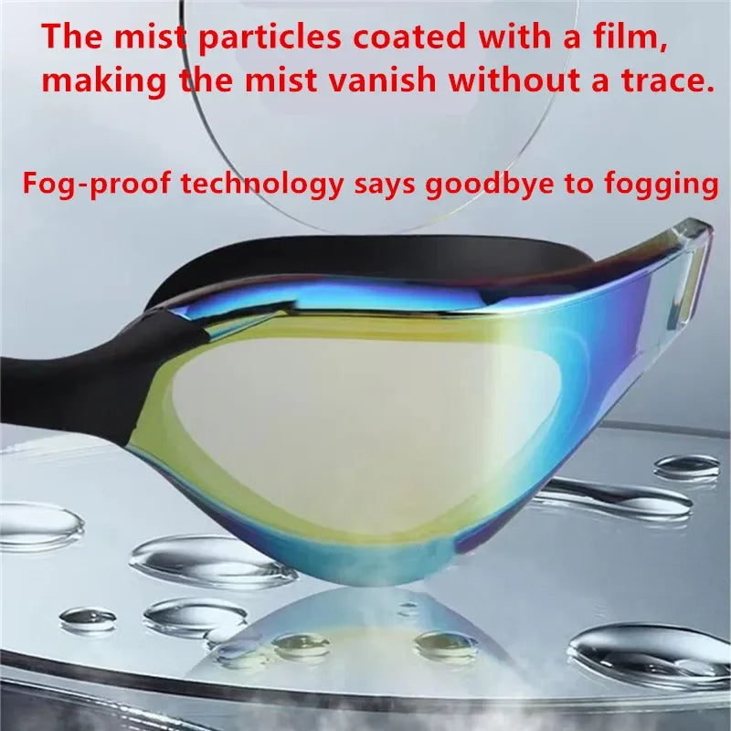 Professional Racing Swimming Goggles Anti Fog Waterproof UV400 High Definition Competition Training Swim Equipment Black Blue