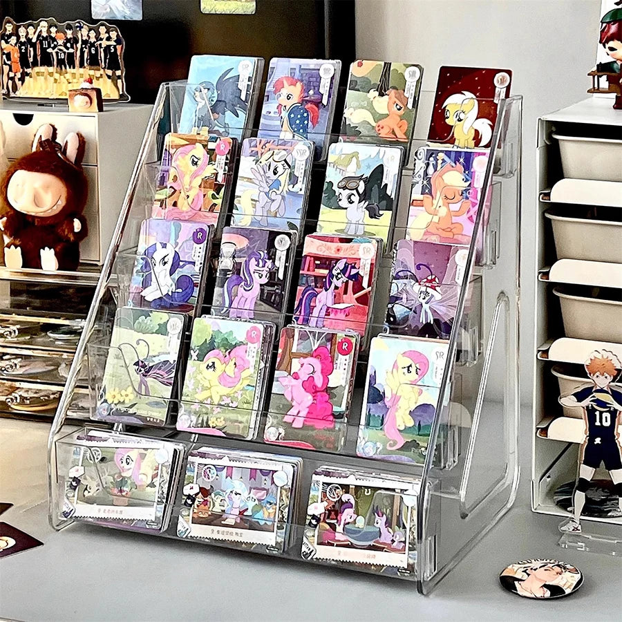 5 Tier Transparent Desktop Card Display Rack Greeting Card Organizer Storage Stand for Gift Shop Flower Shop 30.5 × 21.5 × 33cm