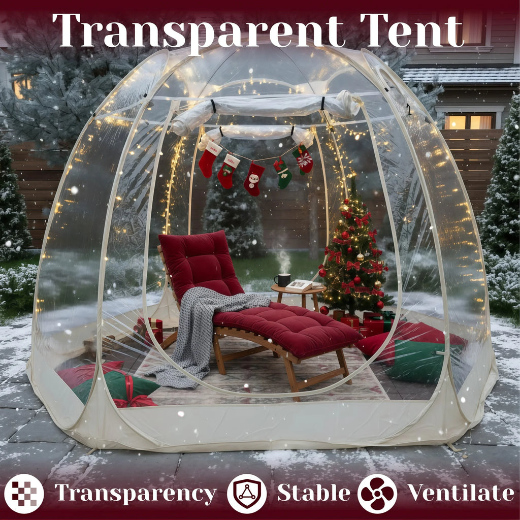 Pop Up Bubble Tent 180x180x165cm Weatherproof Outdoor Screen House Camping Pod Patio Shelter Beige