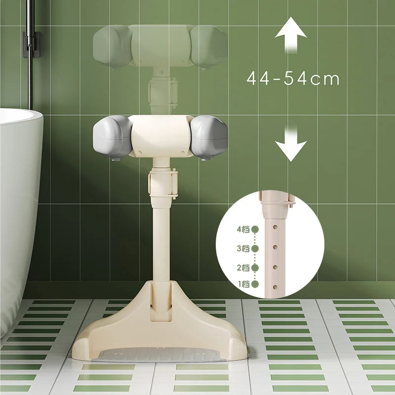 Adjustable Kids Shower Rack Non Slip Foldable Portable Baby Bath Support Stand Bathing Device 6-36 Months Grey