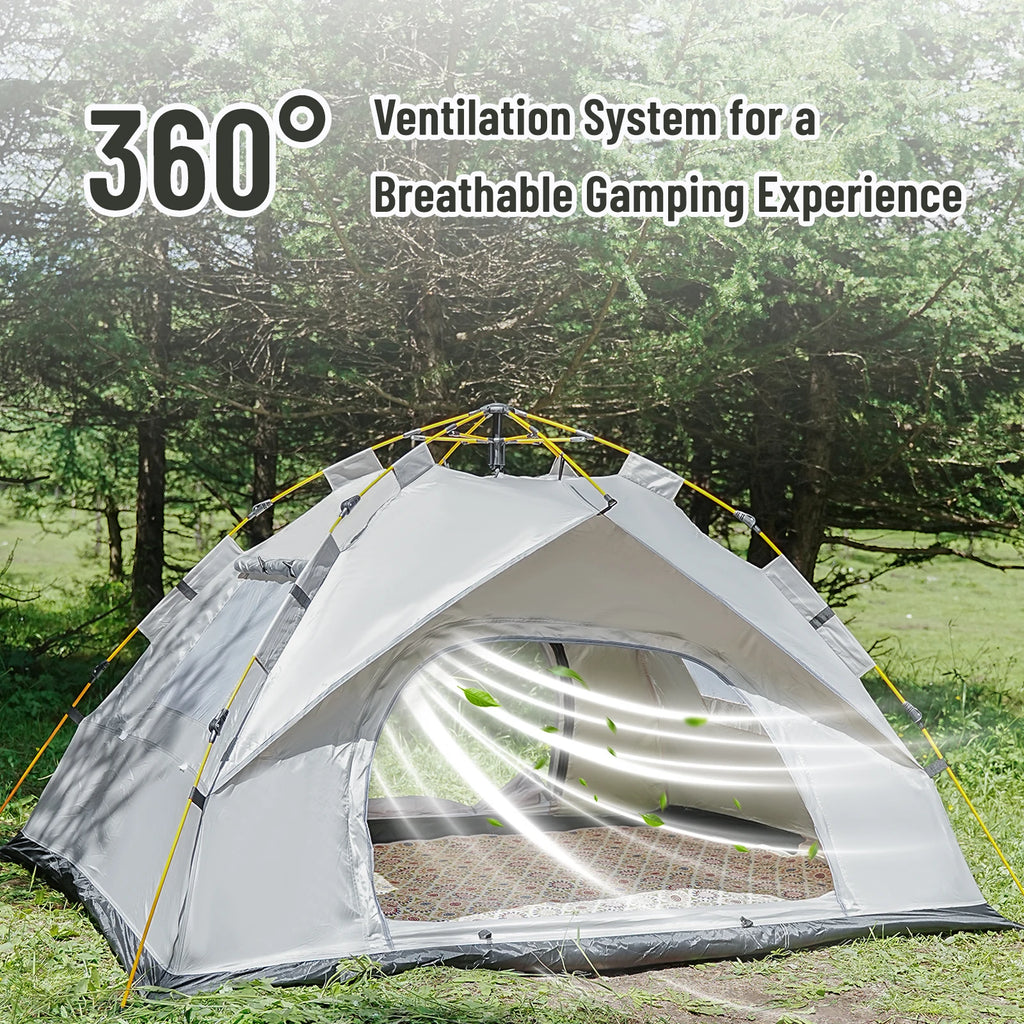 Pop Up Tents For Camping 2-3 Person Camping Tents Family Camping Tents Lightweight Camping Tents Easy To Install Simple Tents White 210x150x125cm