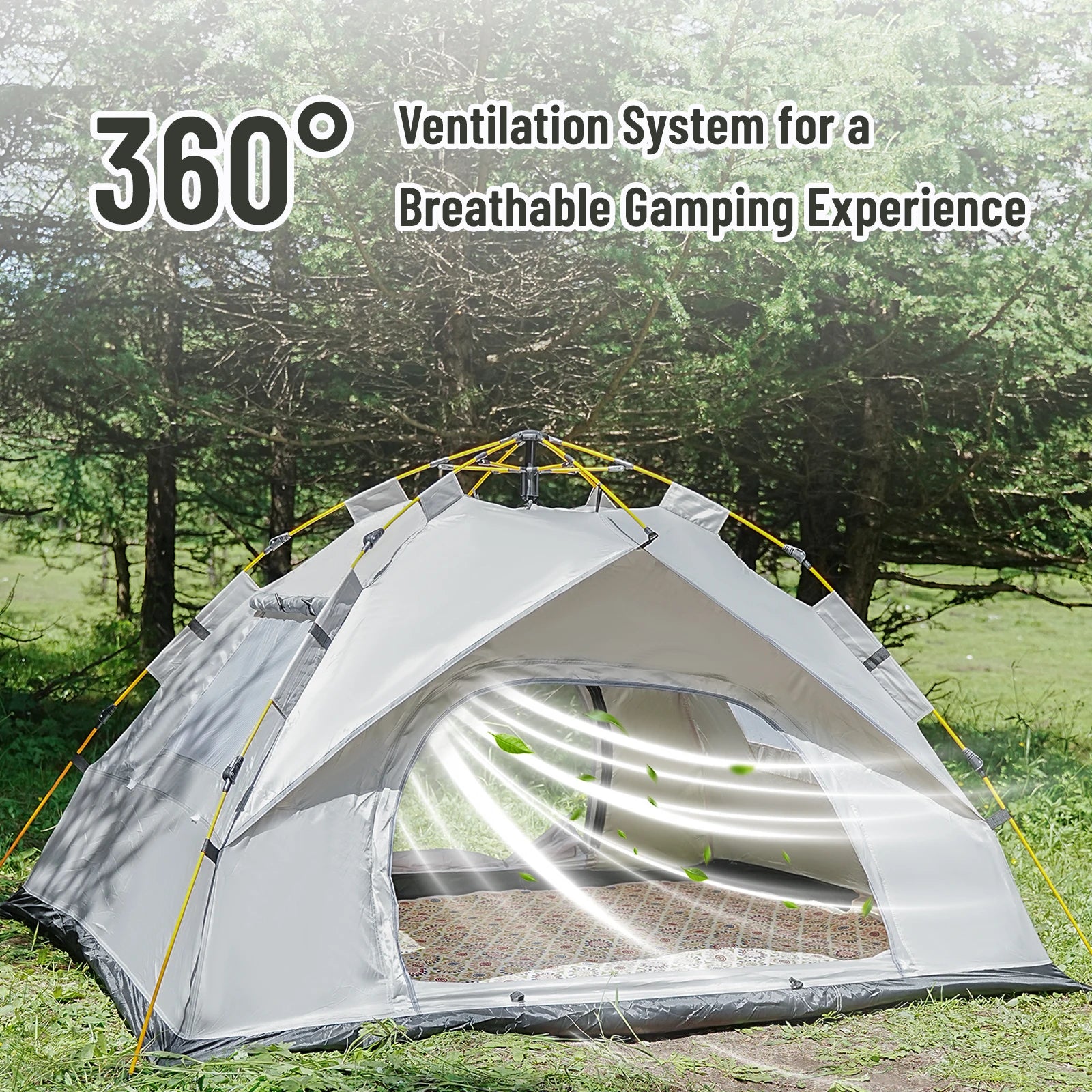 Pop Up Tents For Camping 2-3 Person Camping Tents Family Camping Tents Lightweight Camping Tents Easy To Install Simple Tents 210x190x135cm White