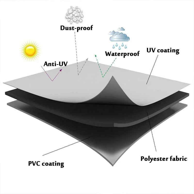 Outdoor Furniture Cover Waterproof Patio Protector UV and Rain Resistant Black 270 × 180 × 89 cm