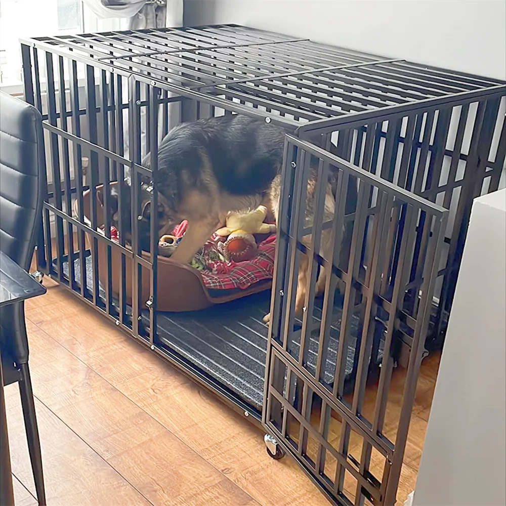 Dog Crate Dog Kennel Pet Crate Large Heavy Duty  Foldable 95 x 57 x 81 cm