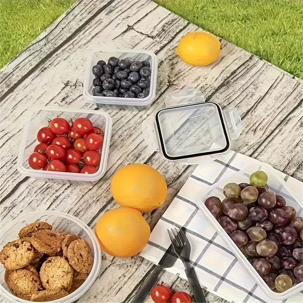 4PCS Food Storage Containers Set Airtight Plastic Pantry Containers with Easy Snap Lids Kitchen Organizer Set 19.8 × 12.8 × 6.8cm
