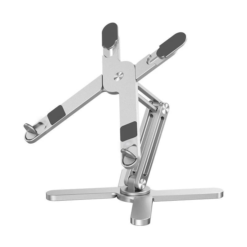Foldable Laptop Stand 360° Rotation Aluminum Alloy Notebook Holder Portable Tablet Bracket Cooling Heat Dissipation Silver