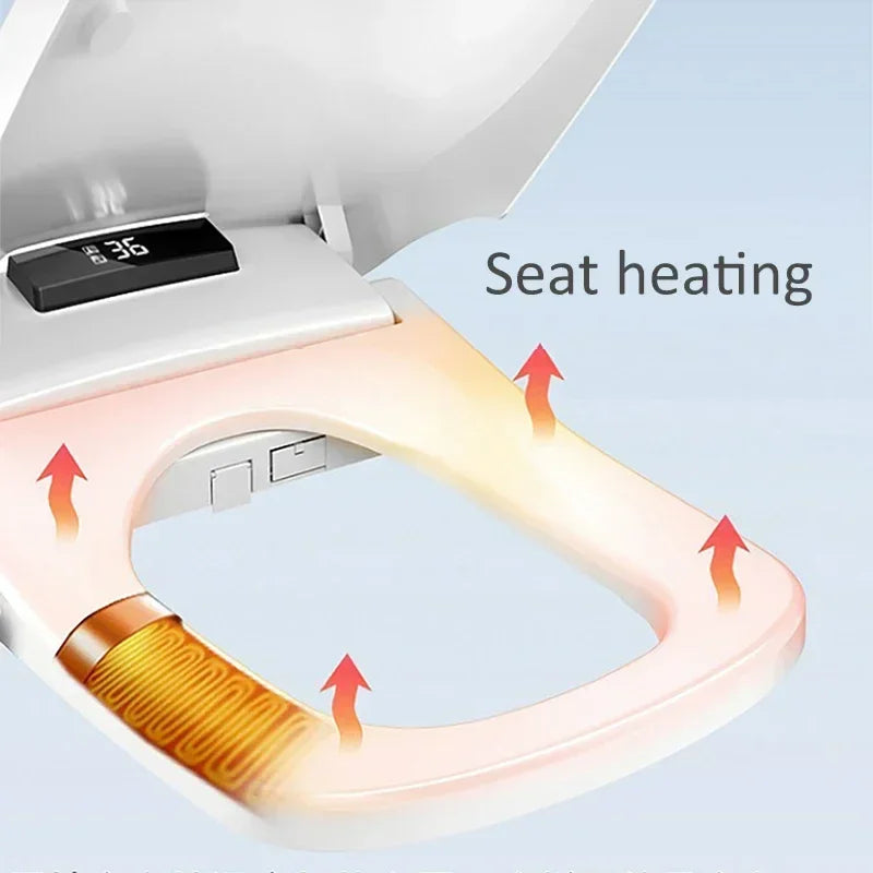 Smart Toilet Seat 51cm Square Electronic Bidet Seat with Heated Wash Drying and Auto Open Lid 220-230V