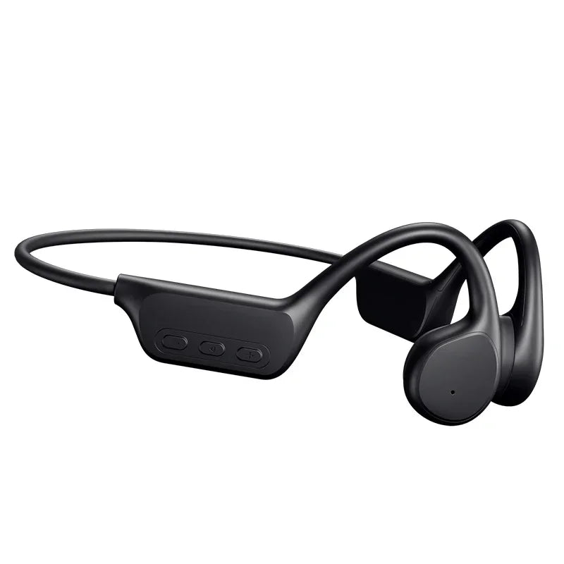 Wireless Bone Conduction Sports Headphones Bluetooth IPX8 Waterproof Earphones with MP3 Player 32GB Music Headset Black