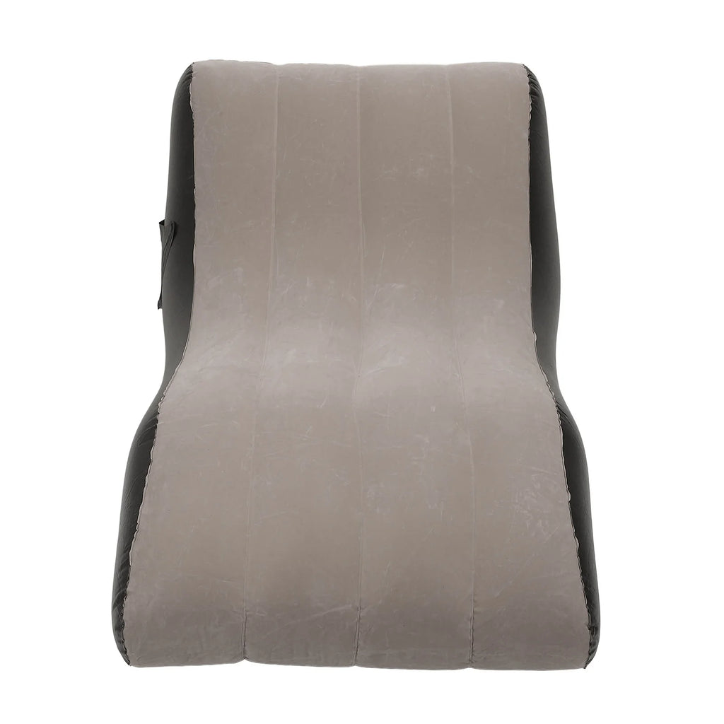 Inflatable Sofa Chair PVC Flocked Portable Blow Up Couch for Indoor Outdoor Living Room Camping Travel Use brown 138x78x66cm