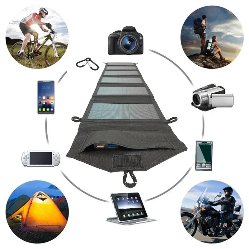 6 fold 800W Foldable solar panel 20w/h portable solar panels Fast charger USB 5V DC Full time solar panel mobile power supply 87x19x3cm