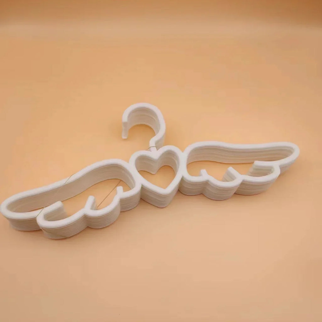 10pcs Angel Love Clothes Hangers Cute Seamless Household Rack for Clothes Tie Scarf Drying Storage Organizer White 40×16cm