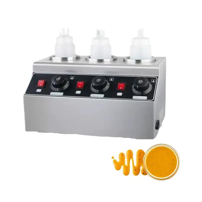 Electric Sauce Warmer Stainless Steel 3 Hole Food Warmer with Precise Temperature Control for Commercial Kitchens
