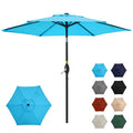 Patio Umbrella Table Umbrella Crank Lift 6-Rib Frame Turquoise 2.3m Blue