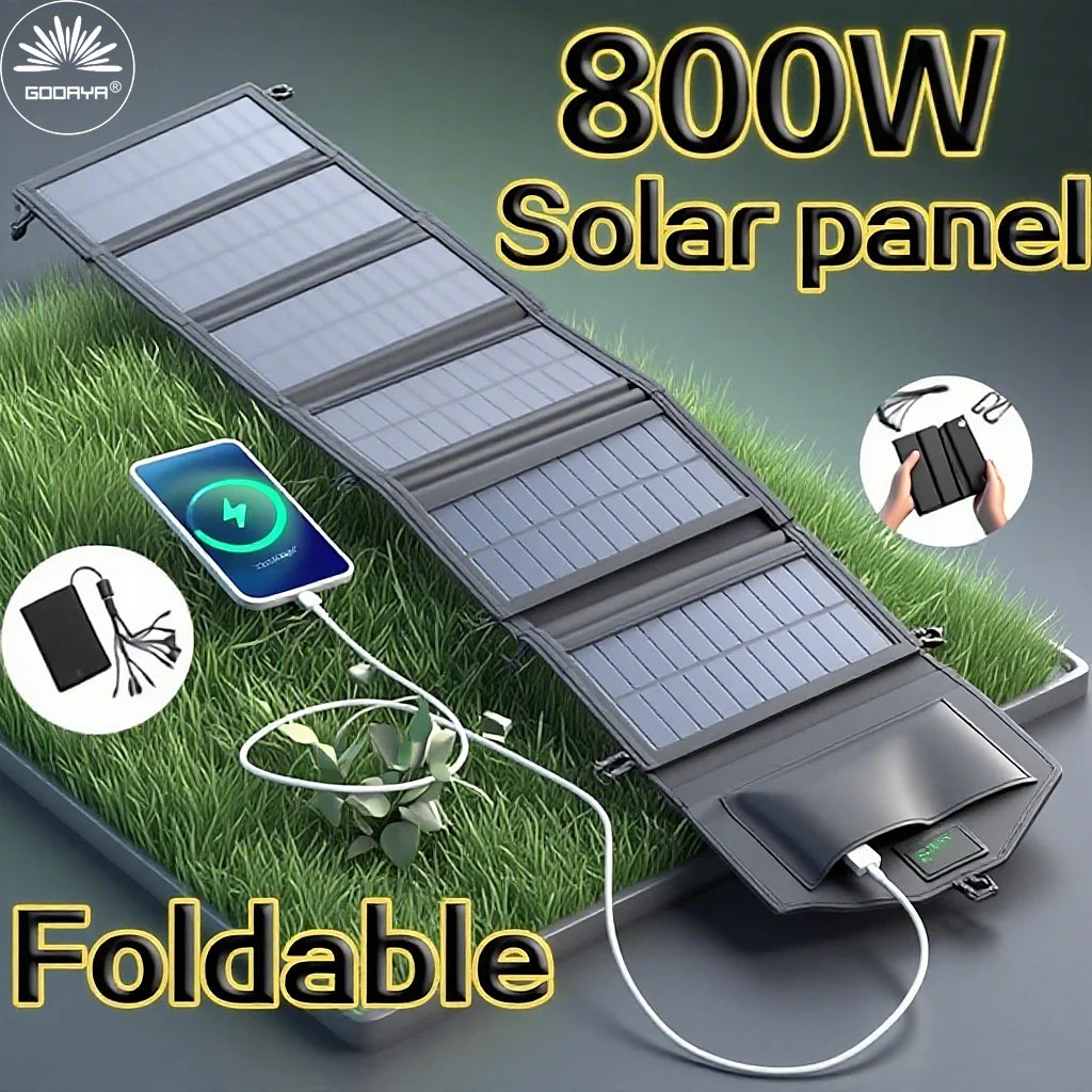 6 fold 800W Foldable solar panel 20w/h portable solar panels Fast charger USB 5V DC Full time solar panel mobile power supply 87x19x3cm