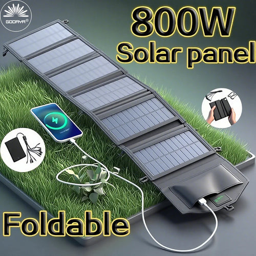 6 fold 800W Foldable solar panel 20w/h portable solar panels Fast charger USB 5V DC Full time solar panel mobile power supply 87x19x3cm