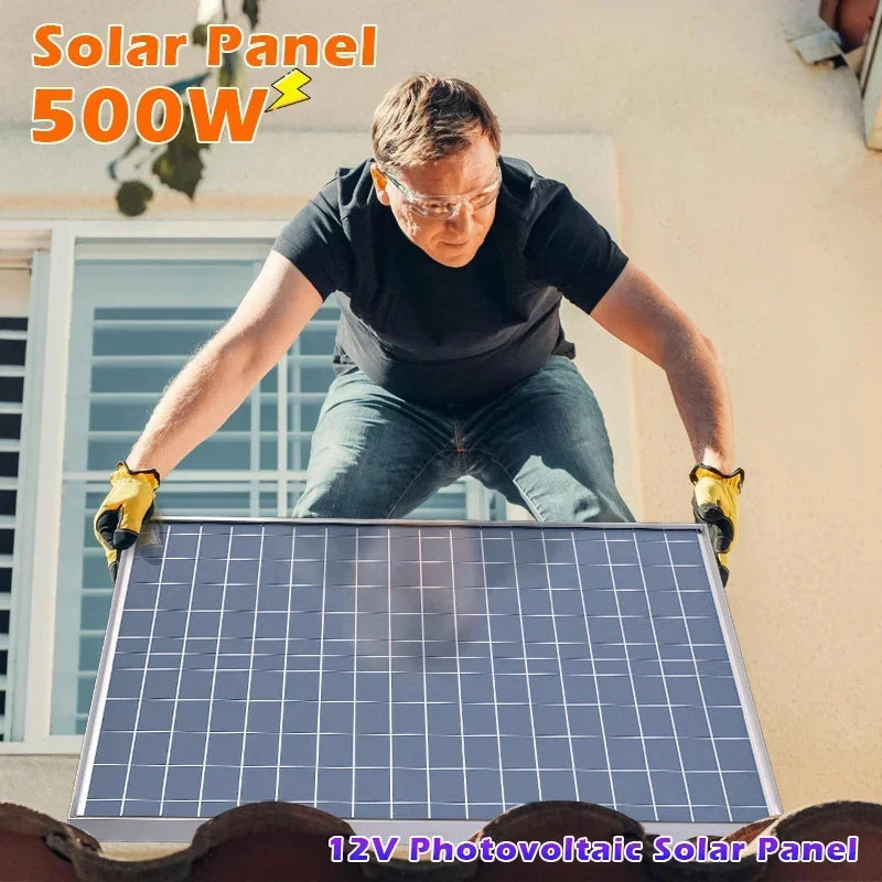Solar Panel Kit 1000W 12V Portable Power System with 100A Charge Controller 39x32.5x1.8cm