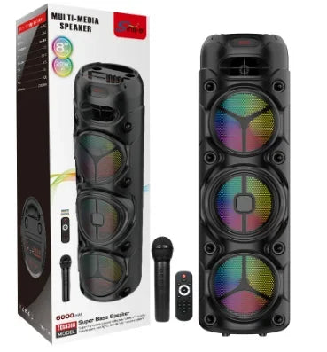 Bluetooth Party Speaker 40W Wireless Karaoke Sound System with LED Lights and Three 20.3cm Drivers