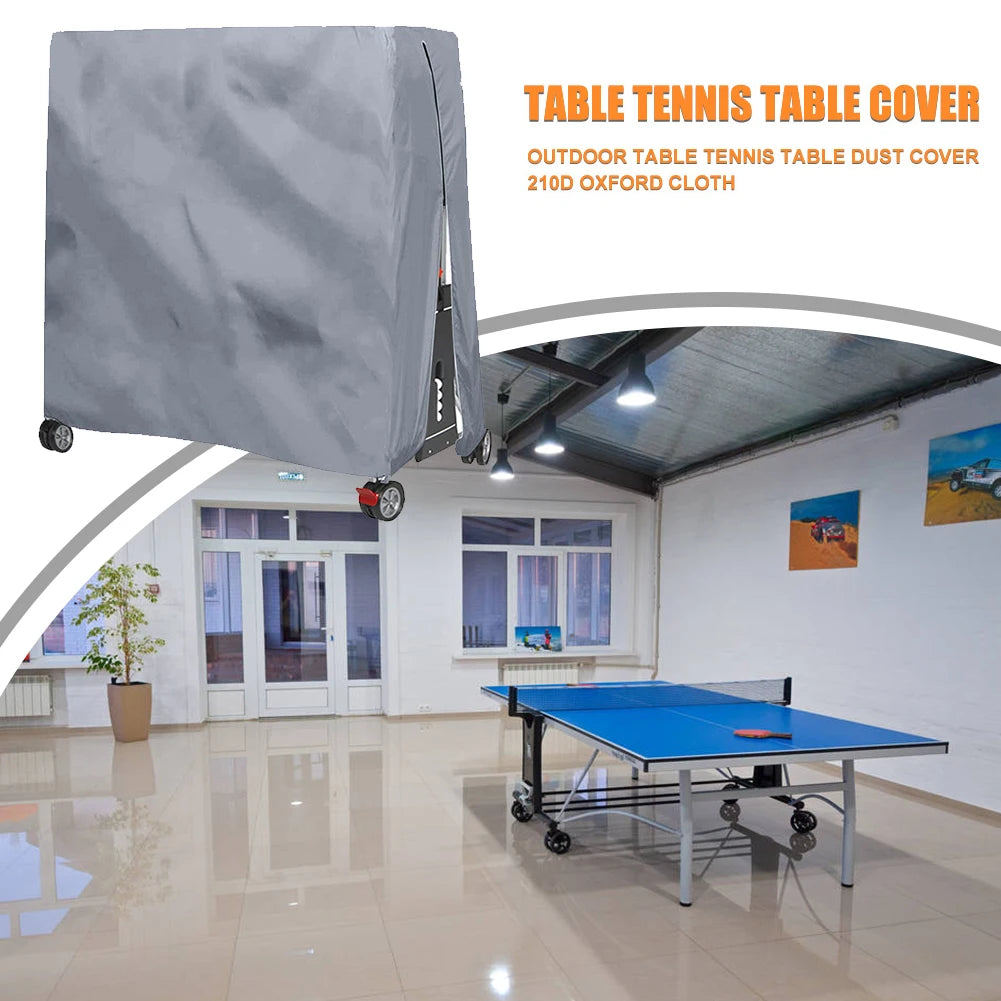 Table Tennis Table Cover Dustproof, Heavy Duty Zipper Protector For All-Weather 185 × 165 × 70 cm