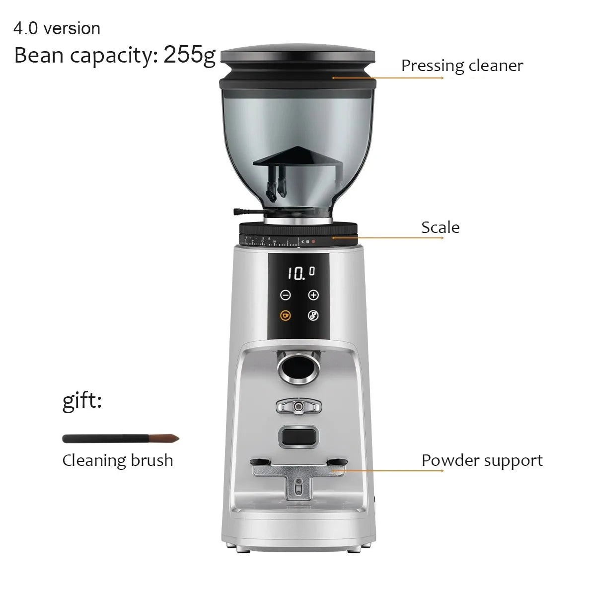 Electric Coffee Grinder 220V Fully Automatic Coffee Bean Grinder Quantitative Grinding AU Plug Home Use