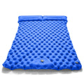 Outdoor Camping Double Inflatable Mattress Extra Wide Sleeping Pad Ultralight Folding Bed Mat Car Travel Sleeping Mat Royal Blue