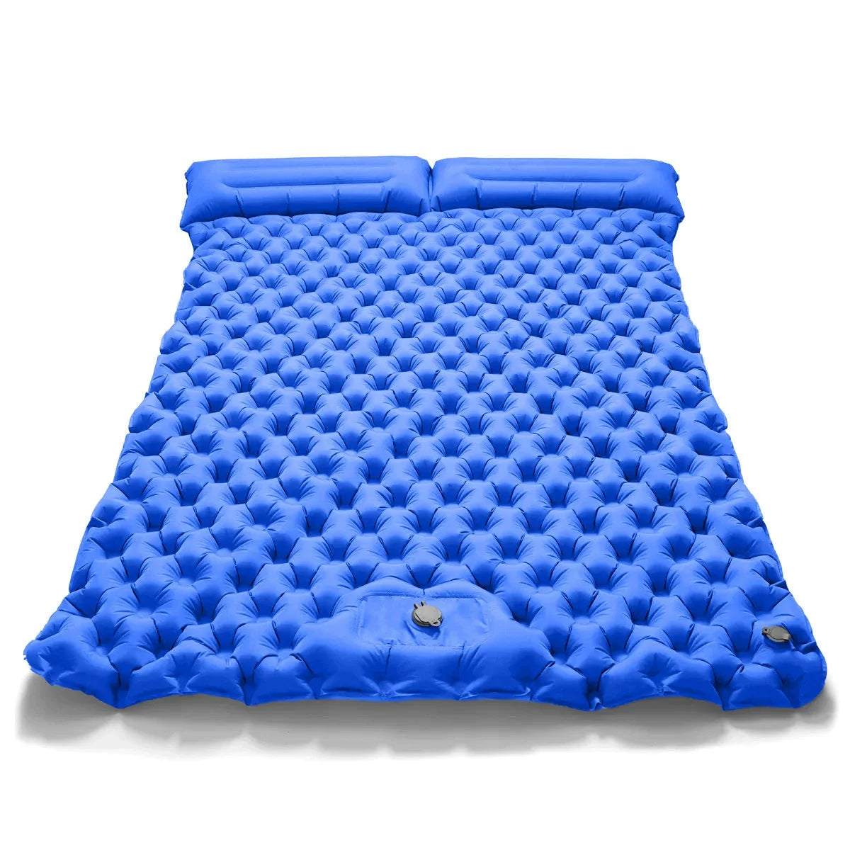 Outdoor Camping Double Inflatable Mattress Extra Wide Sleeping Pad Ultralight Folding Bed Mat Car Travel Sleeping Mat Royal Blue