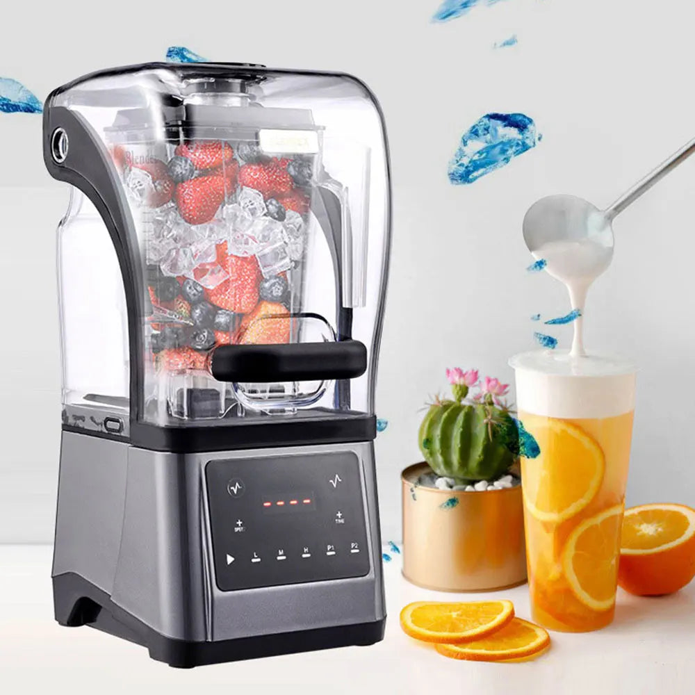 Electric Blender with Sound Cover Silent Smoothie Juicer Ice Crusher 220V Household Fruit Blender 56 × 24cm