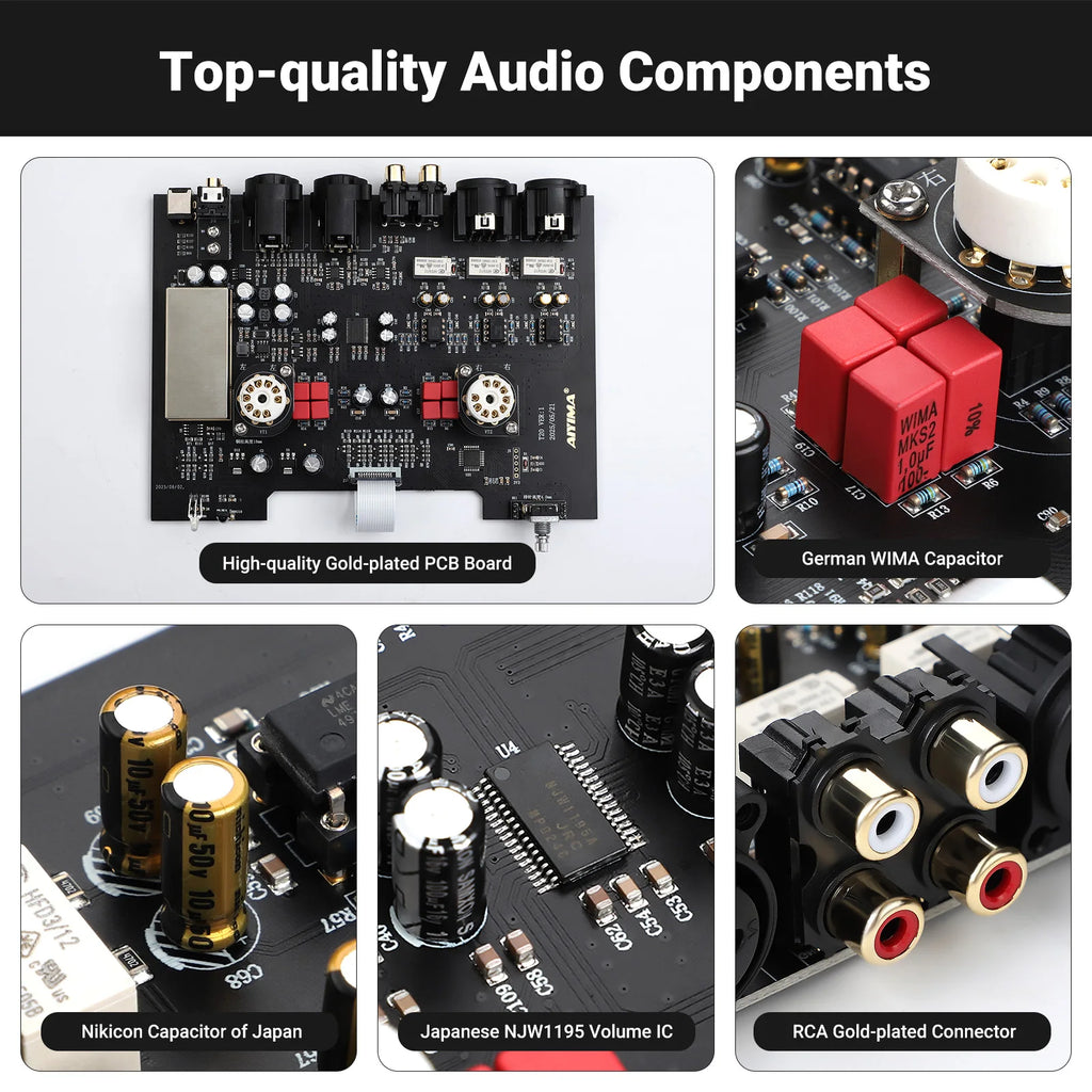 HiFi Vacuum Tube Preamplifier T20 Balanced XLR RCA Audio Preamp 12V Trigger AU Plug 19x14.2x4.6cm