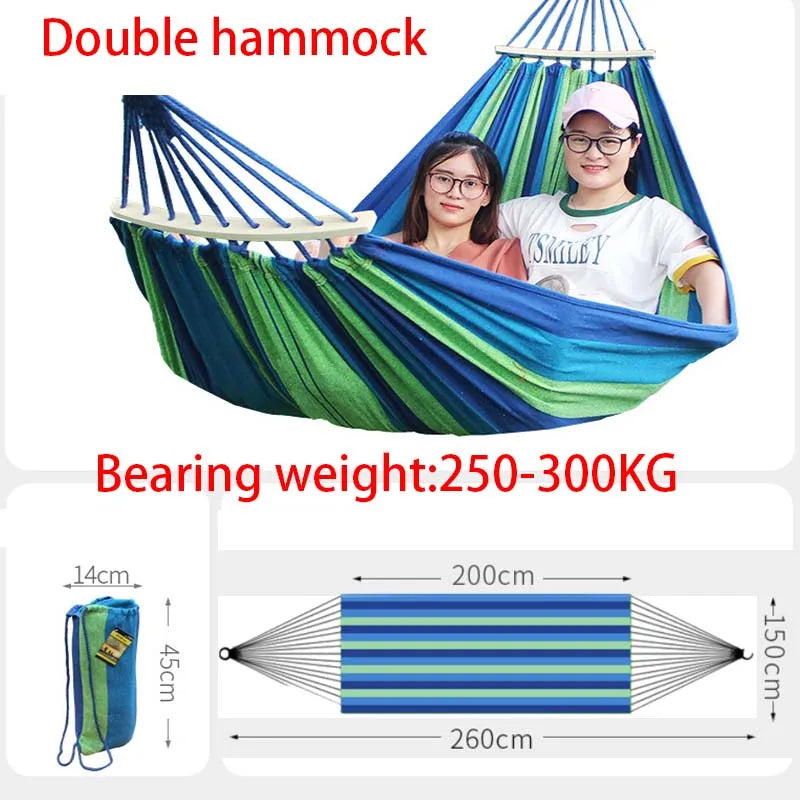 Outdoor Canvas Camping Hammock Double 200 x 150 cm Portable with Carry Bag