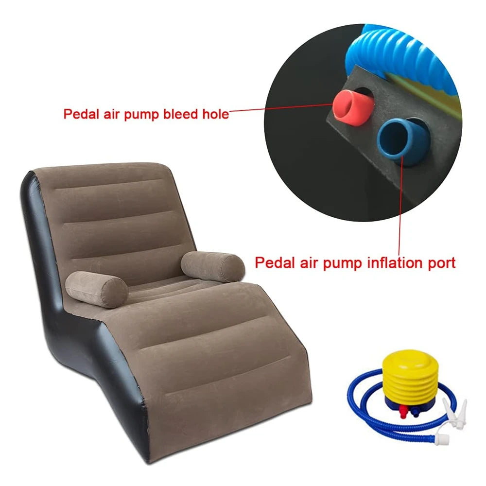 Inflatable Folding Lazy Sofa Lounge Chair Coffee 140 x 85 x 80 cm