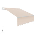 Canvas Window Awning Fabric Window Awning Textile Awning Roll-out Awning 305x244cm Manual Extendable Beige