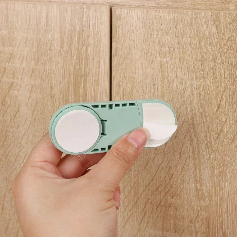 5pcs Baby Safety Cabinet Locks Invisible Drawer Door Protection Anti Pinch Hand Child Proof Wardrobe Lock Green 9×3.5cm