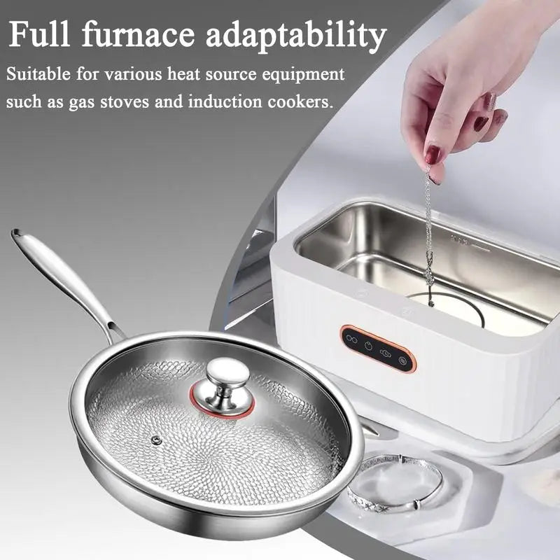 Titanium Frying Pan 28cm Non Stick Uncoated Steak and Pancake Skillet for Gas Stove Cooking