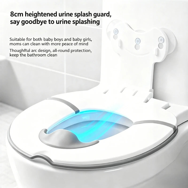 Upgraded Foldable Toddler Toilet Seat Portable Potty Training Seat with Urine Barrier Universal Family Toilet Seat Suction Cups