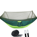 Camping Hammock With Mosquito Net 210T Parachute Nylon Lightweight 720g Green Duplex