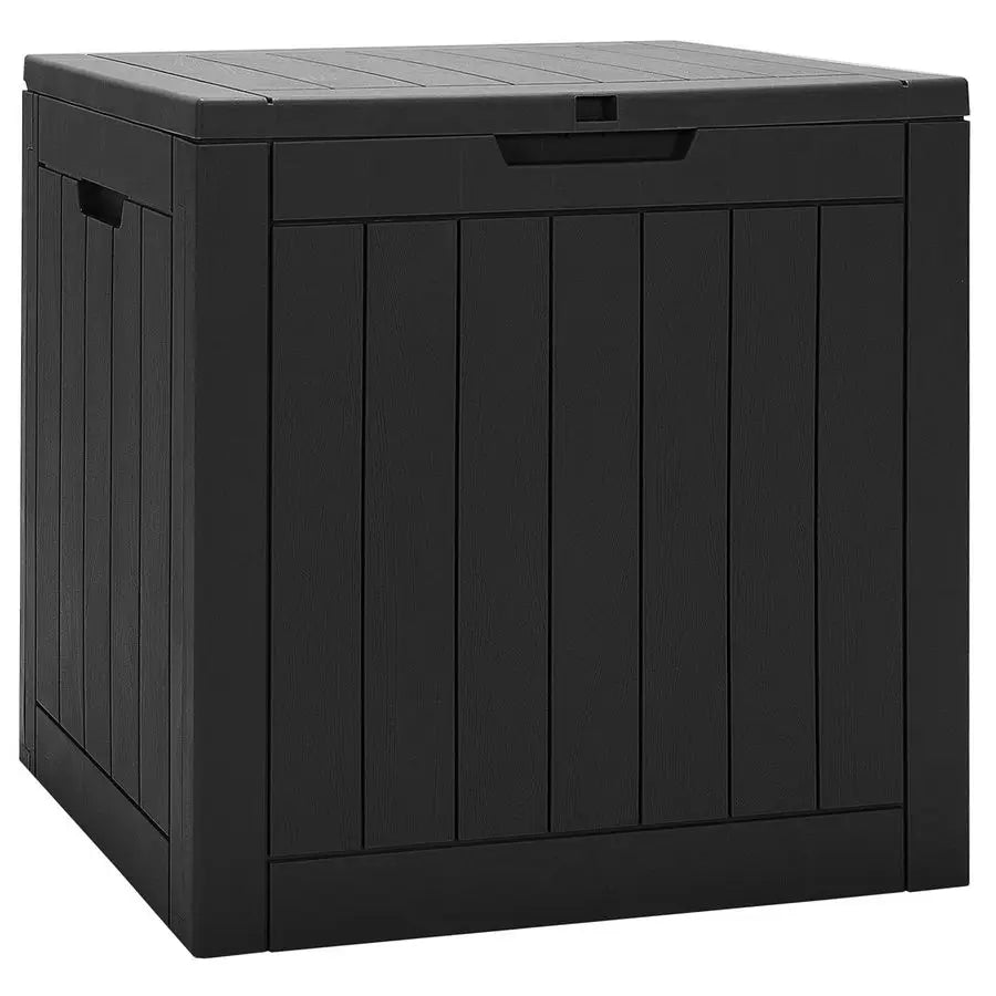 Storage Box 118L Indoor Outdoor with Lockable Lid Weather Resistant Patio, Garden, Tools and Cushion Storage Black 53x43x56cm