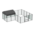 Chicken Run Chook Run Chicken Enclosure Heavy Duty XL Metal Cage with Waterproof UV Cover 393 x 160 x 156 cm Grey
