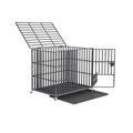 Dog Crate Dog Kennel Pet Crate XXL Heavy Duty Foldable 117 x 84 x 96.5 cm Black