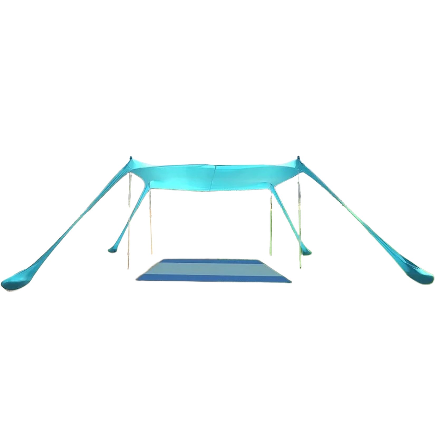 Blue Beach Tent Sun Shelter Beach Canopy Sun shelter With 4 Sandbags Portable Easy-Setup Canopy 3x3m