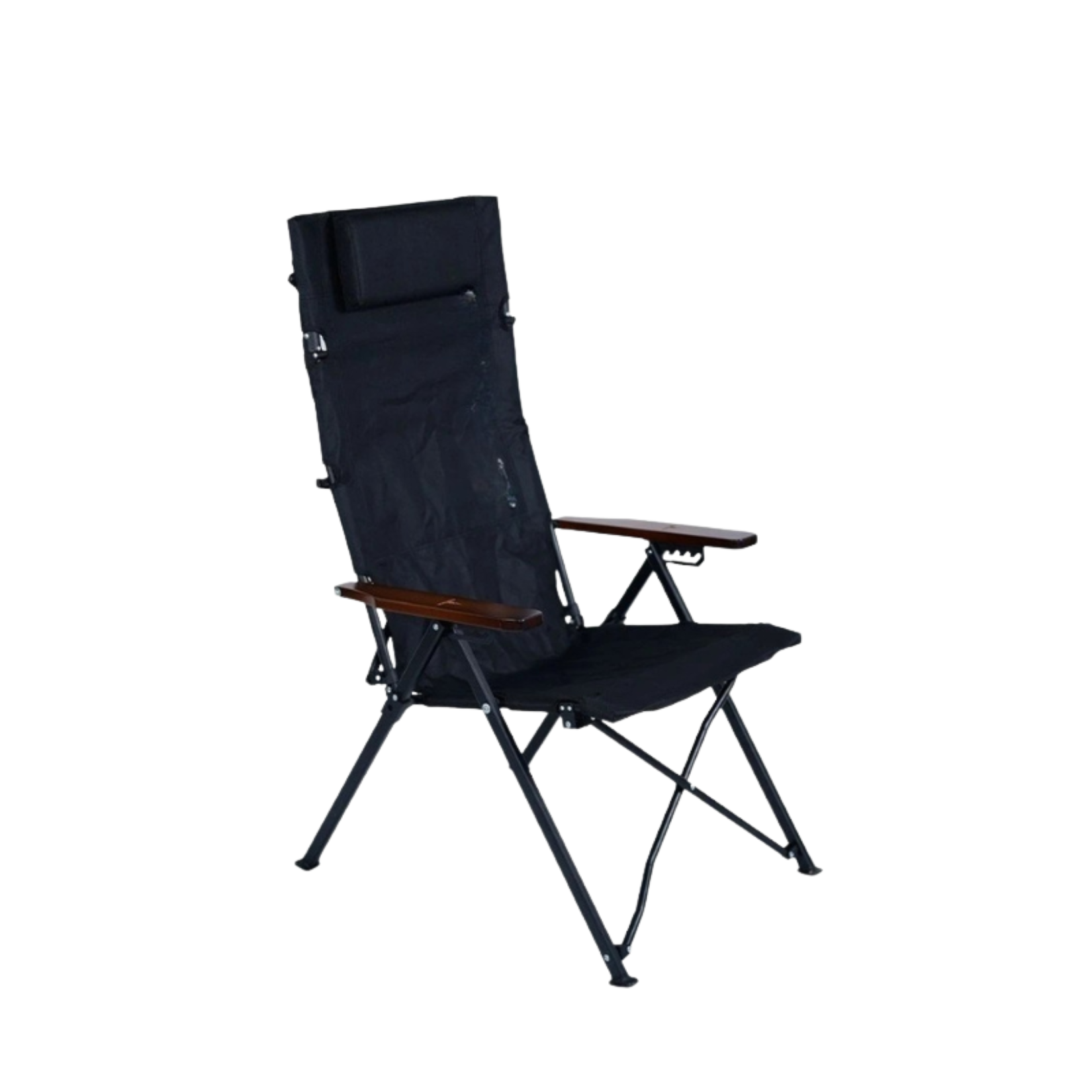 Camping Chair Beach Chair Easy Setup Folding Outdoor With Armrests With Pillow for Picnic, Fishing, Beach & Home Use Black 73x65x114cm