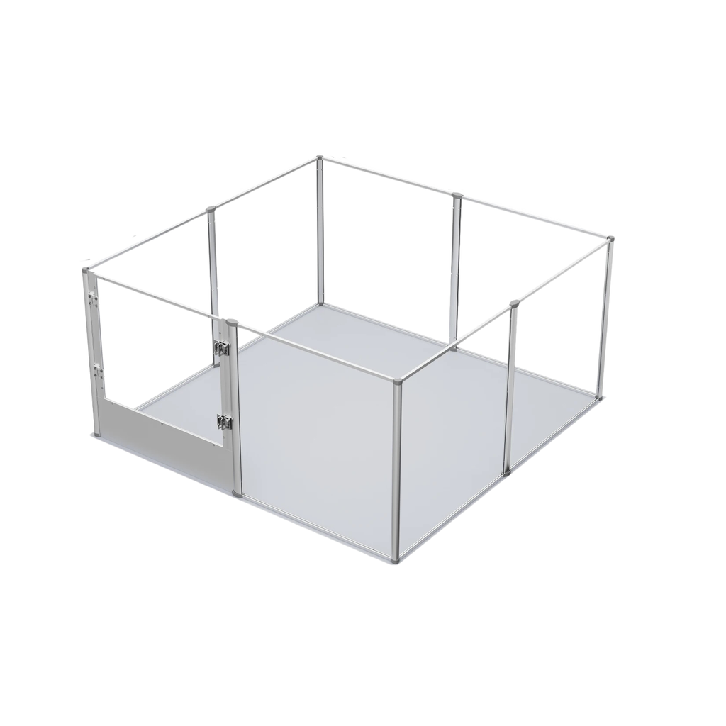 Dog Puppy Playpen Exercise Pen Containment Pen For Small & Medium Dogs and Rabbits silver 132 x 132 x 80.5 cm