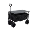 Camping Trailer Black Folding Wagon Portable All-Terrain Outdoor Cart 90x50x58cm